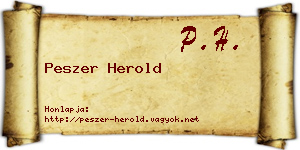 Peszer Herold névjegykártya